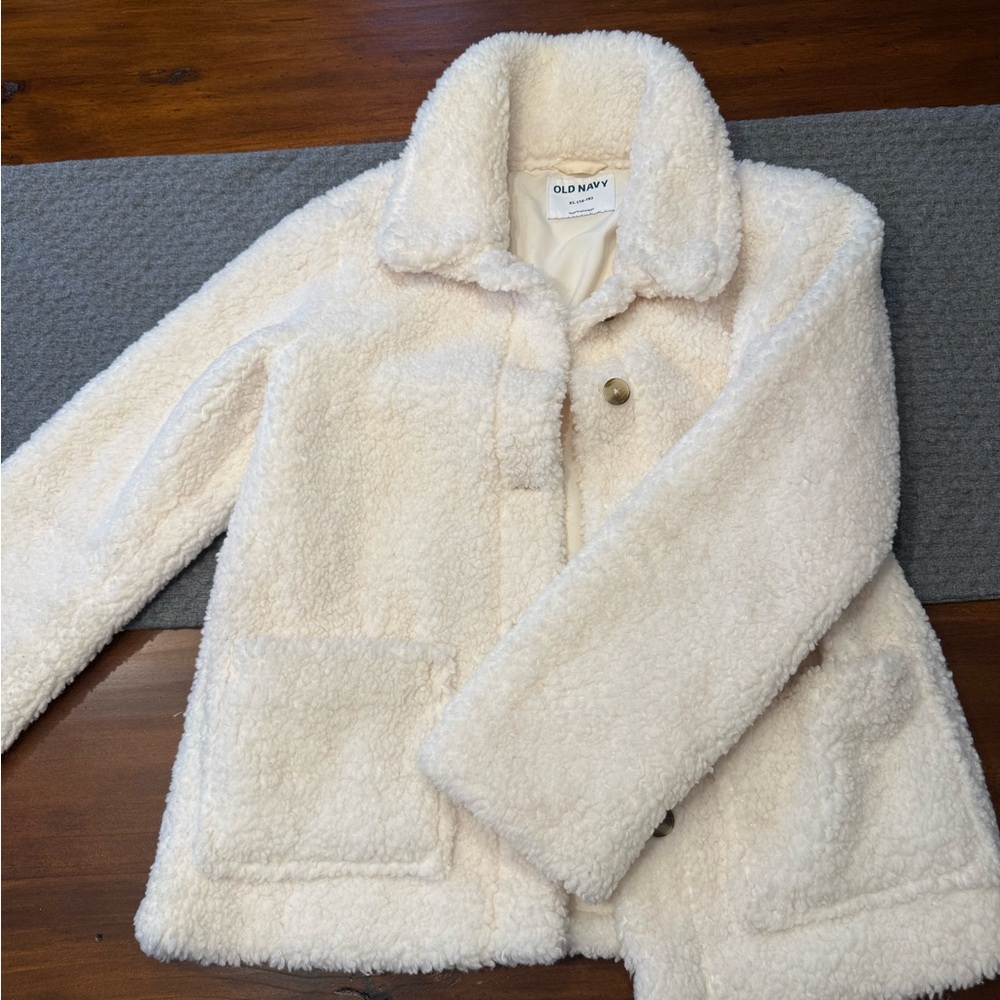 Old Navy Off-White Fleece Jacket